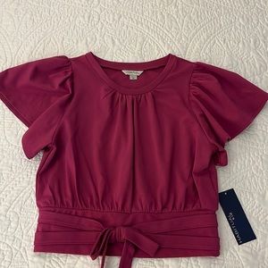 NWT Habitual Kid Girls Top Dark Pink Size 12